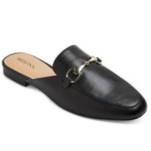 Merona Black Loafers with Gold Accent